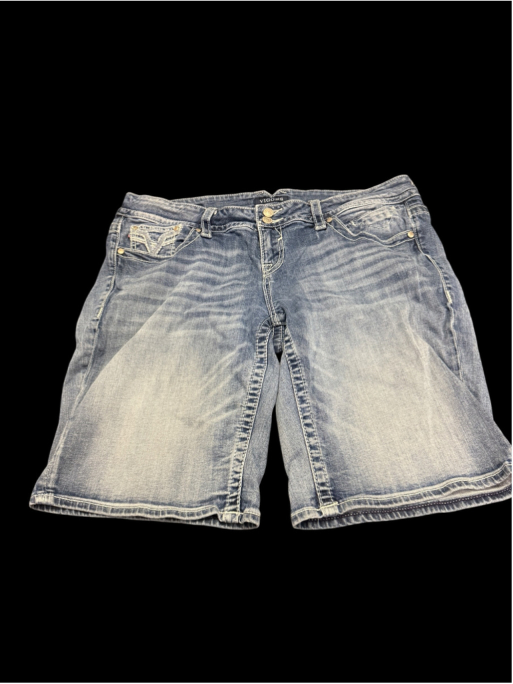 Women's Vigoss Blue Denim Bermuda Shorts Size 18